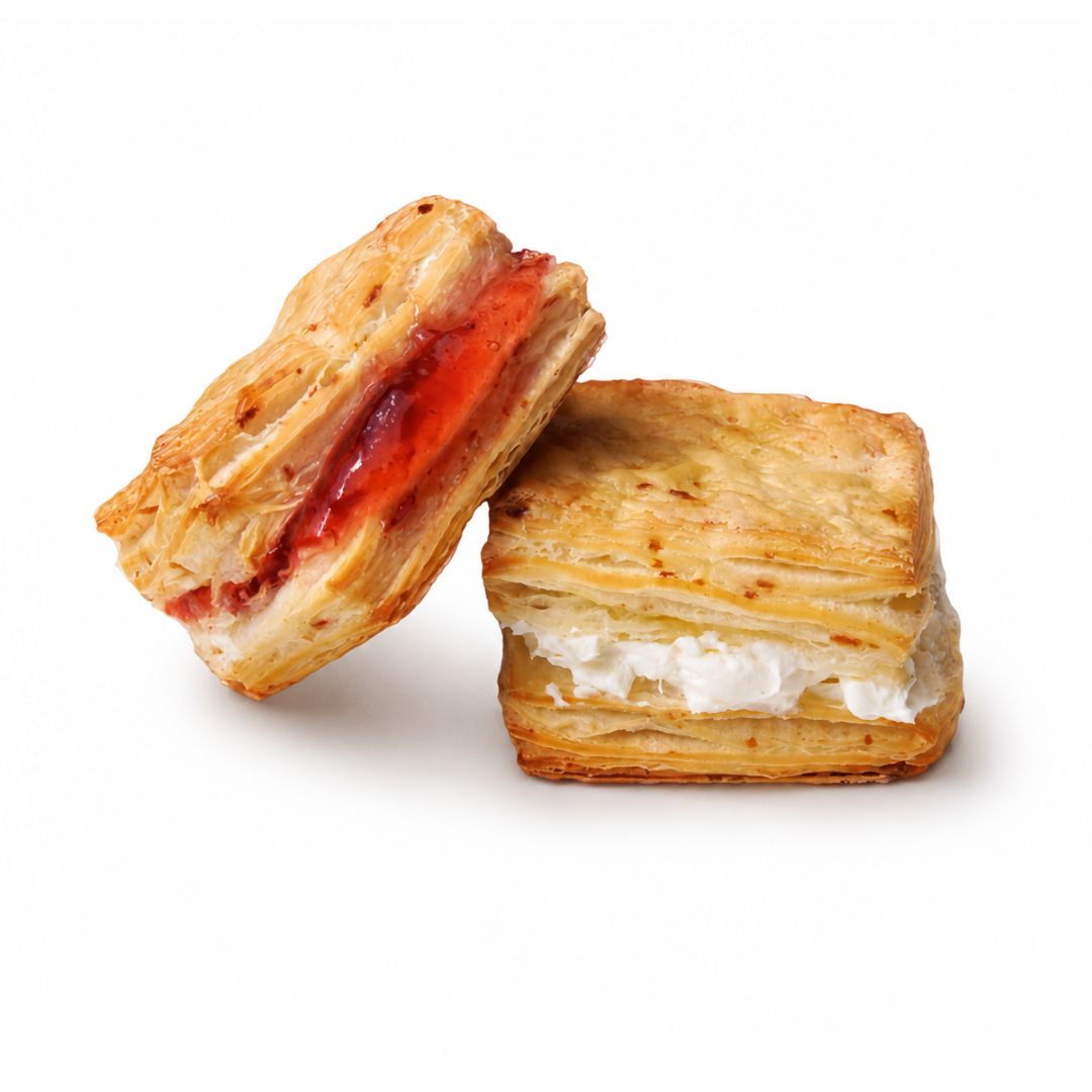 Bizcochos Hojaldrados con Mermelada y Queso Crema: imagen 1