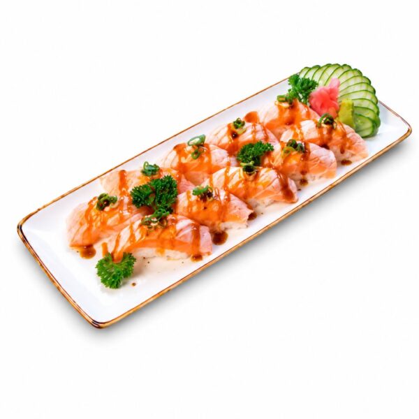 Niguiri Salmón Flambeado x10