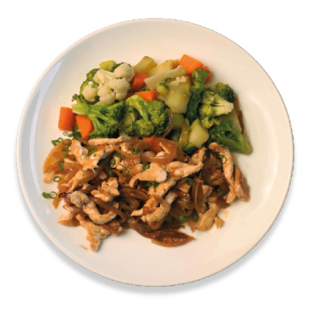 Tiras de Pollo con Cebolla Caramelizada: imagen 1